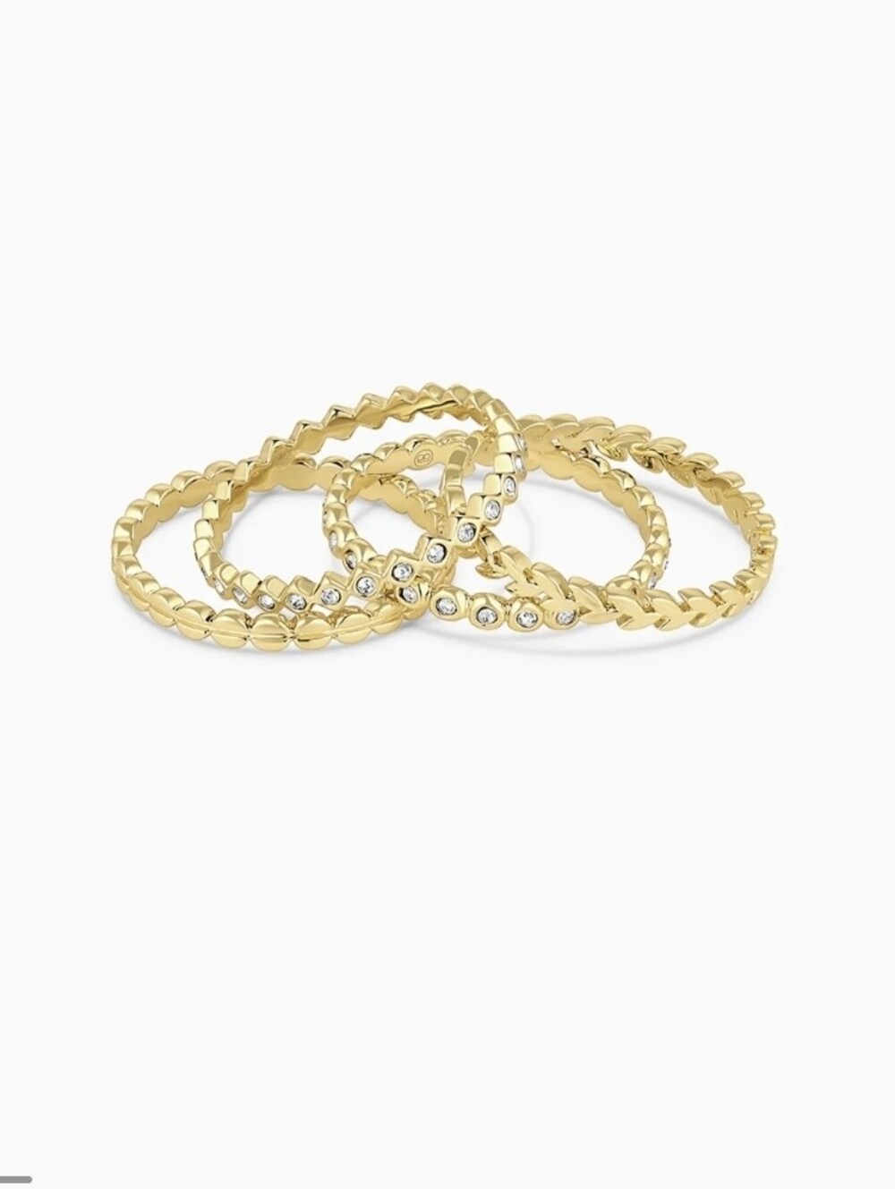 gorjana Mini Stackable Ring Set 18k Gold Plated (size 6) - Picture 2 of 3